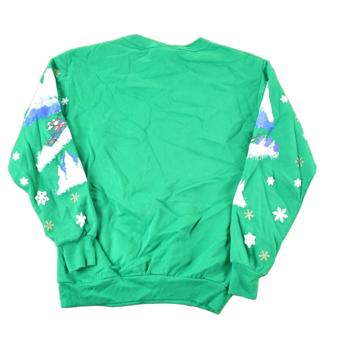 Vintage 1990s Skiing Santa AOP Crewneck Sweatshirt Youth L Men's Small from propervintagecanada