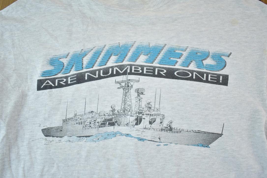 Vintage 1990s Skippers are NUMBER 1 Souvenir Single Stitch Graphic Print T-Shirt Men's XL from propervintagecanada