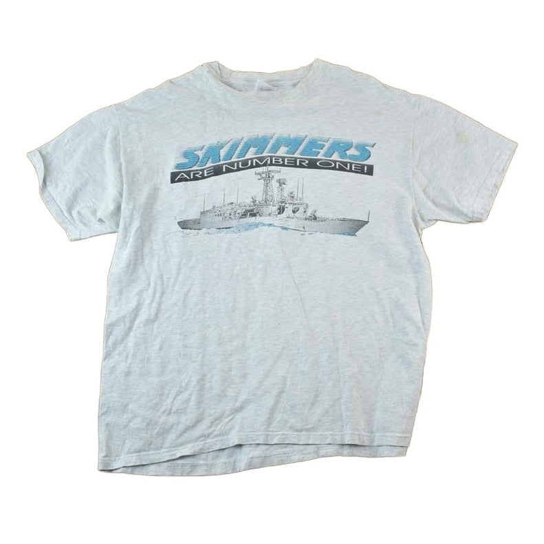 Vintage 1990s Skippers are NUMBER 1 Souvenir Single Stitch Graphic Print T-Shirt Men's XL from propervintagecanada