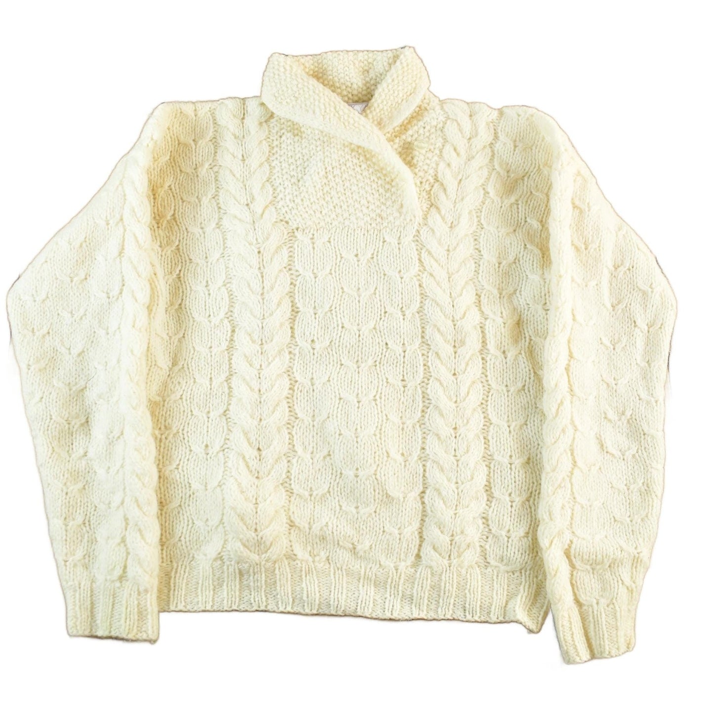 Vintage 1990s SKYR Wool Knit Shawl Collar Sweater Women's S from propervintagecanada