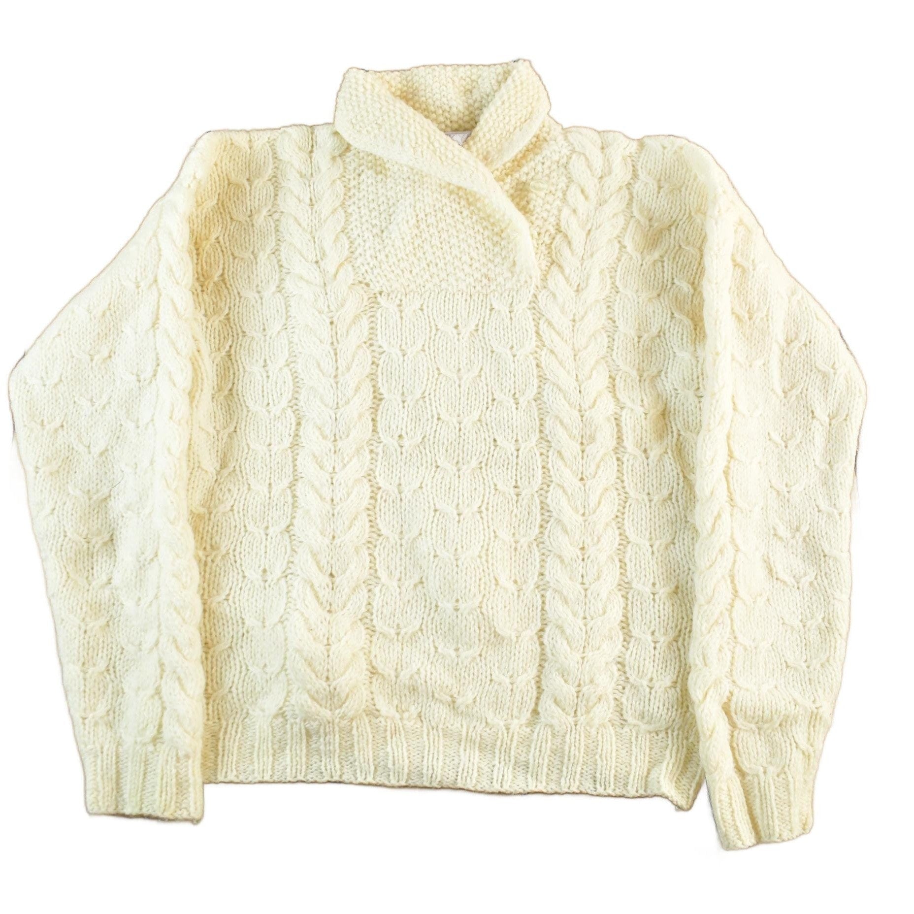 Vintage 1990s SKYR Wool Knit Shawl Collar Sweater Women's S from propervintagecanada