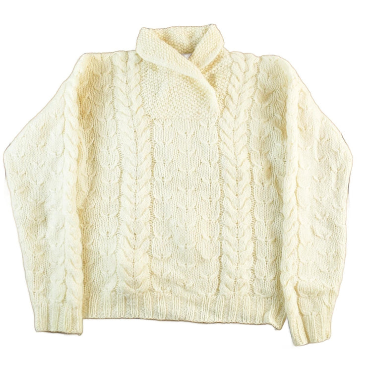 Vintage 1990s SKYR Wool Knit Shawl Collar Sweater Women's S from propervintagecanada