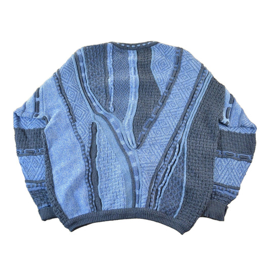 Vintage 1990s Slana 3D Cable Knit Crewneck Sweater Men's Large from propervintagecanada