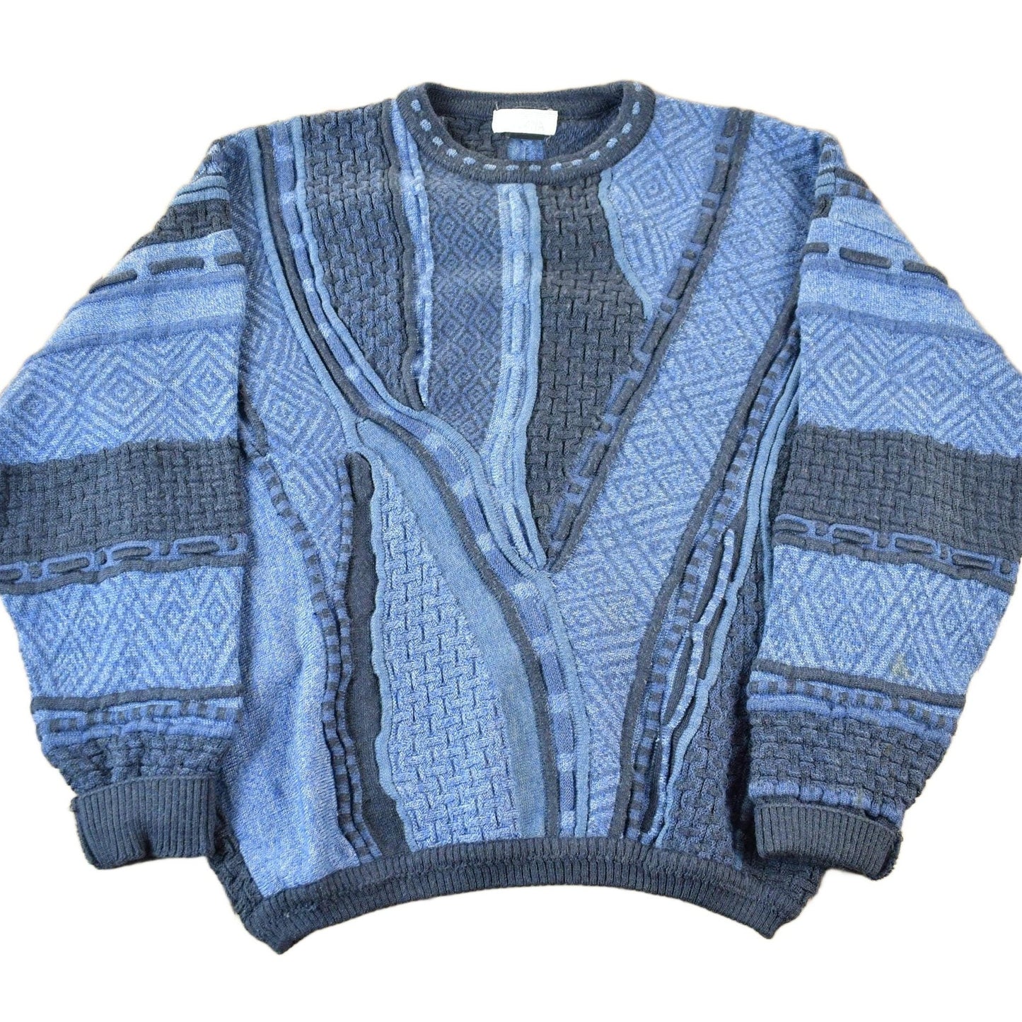 Vintage 1990s Slana 3D Cable Knit Crewneck Sweater Men's Large from propervintagecanada