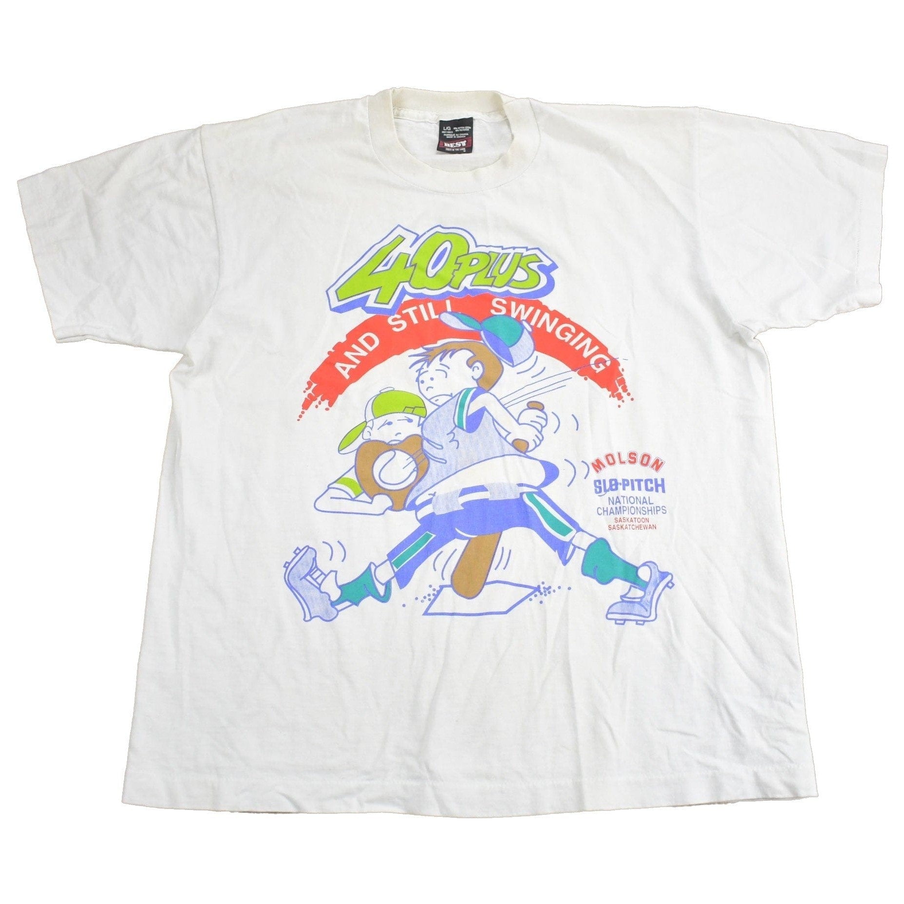 Vintage 1990s Slo Pitch National Championships Graphic T Shirt Men's Large from propervintagecanada
