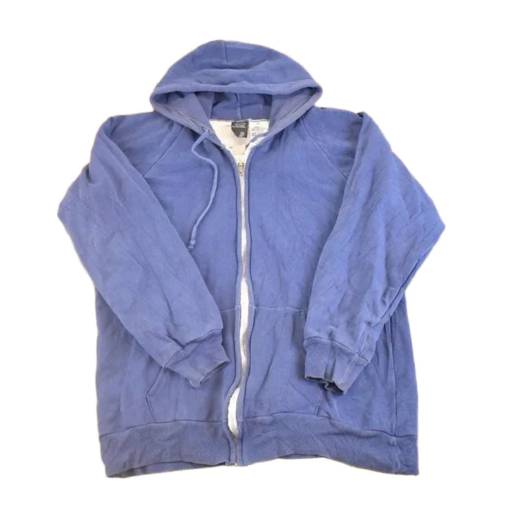 Vintage 1990s Smitty's Thermal Lined Streetwear Blank Full Zip Hoodie Sweatshirt Men's M from propervintagecanada