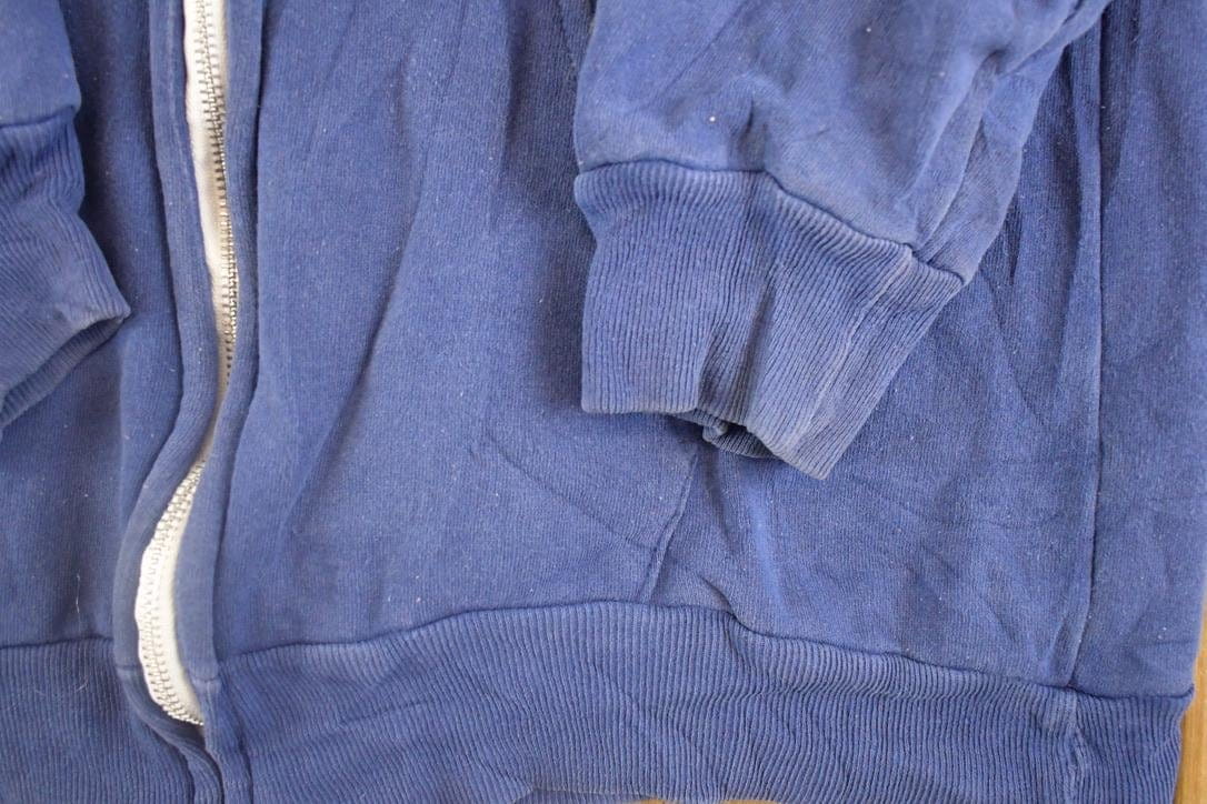 Vintage 1990s Smitty's Thermal Lined Streetwear Blank Full Zip Hoodie Sweatshirt Men's M from propervintagecanada