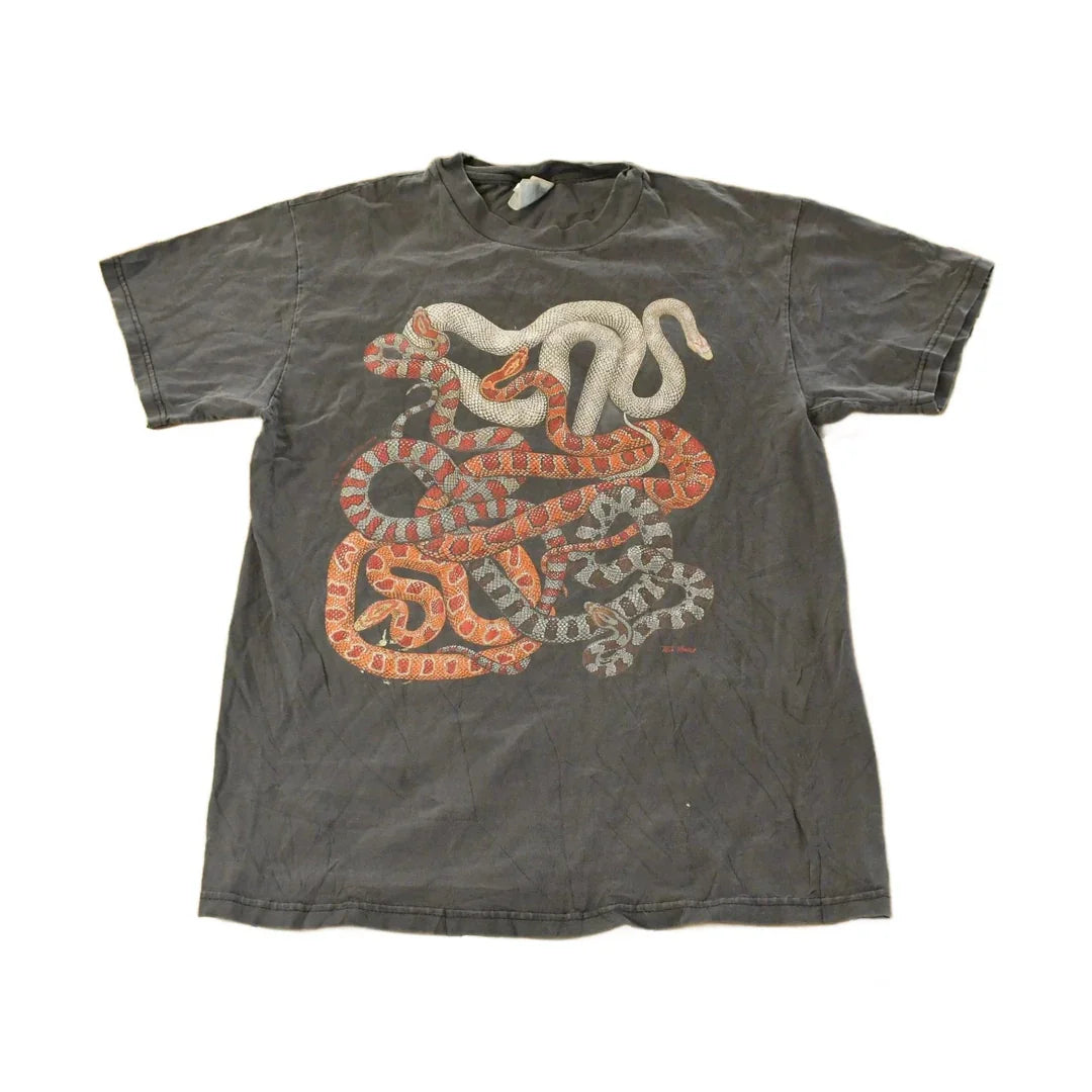 Vintage 1990s Snake Animal Theme Single Stitch Graphic T-Shirt Men's Medium from propervintagecanada