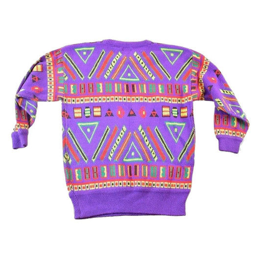 Vintage 1990s Snap By Knit Set Abstract Pattern Crewneck Sweater Women's M-L from propervintagecanada