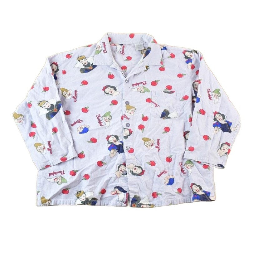 Vintage 1990s Snow White Disney AOP Sleepwear Button Up Shirt Size Mens L from propervintagecanada
