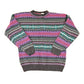 Vintage 1990s Snowflake Striped Knit AOP Crewneck Sweater Women's XL from propervintagecanada