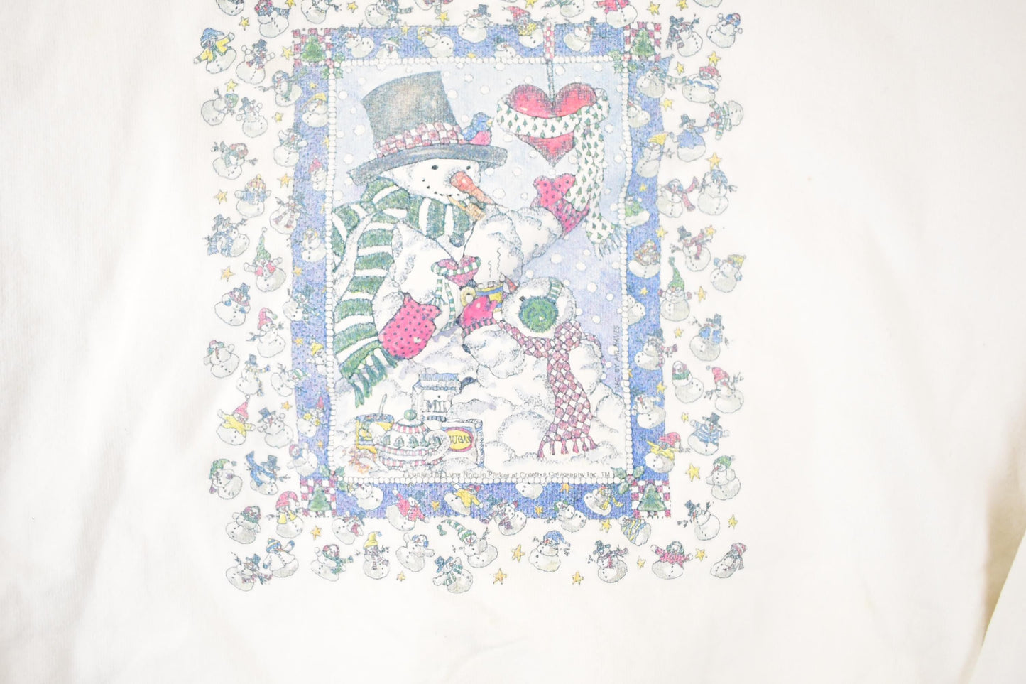 Vintage 1990s Snowman Family Graphic Print Frosty Crewneck Sweatshirt Womens XL from propervintagecanada