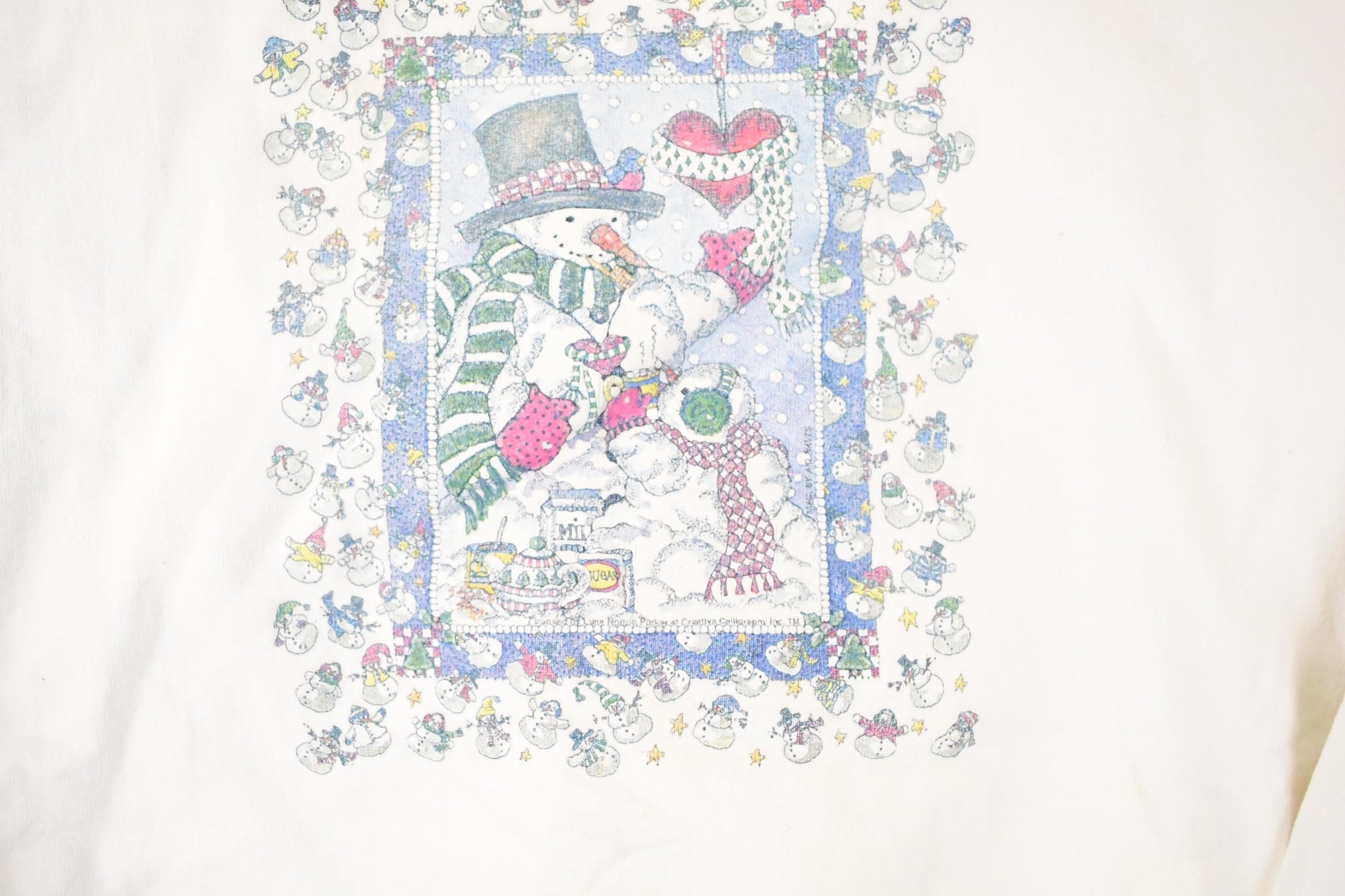 Vintage 1990s Snowman Family Graphic Print Frosty Crewneck Sweatshirt Womens XL from propervintagecanada