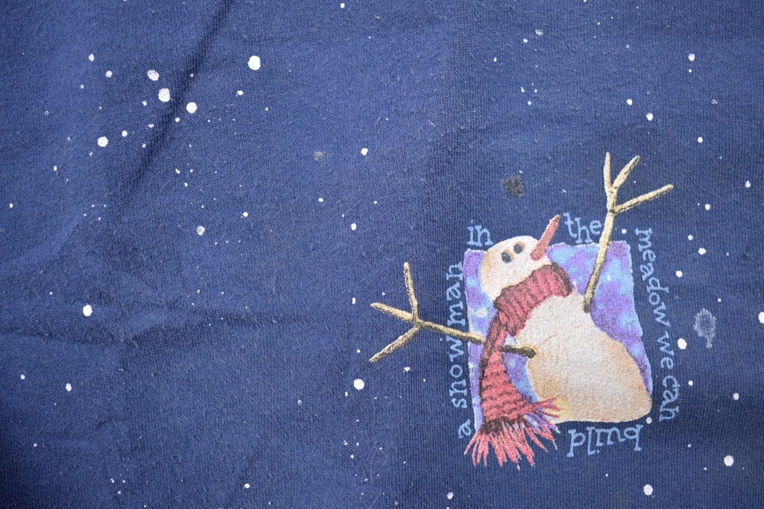Vintage 1990s Snowman Theme Christmas Sweater Men's L from propervintagecanada
