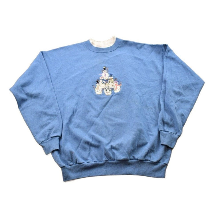 Vintage 1990s Snowman Theme Crewneck Sweater Men's Large from propervintagecanada