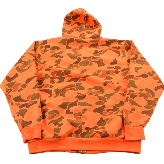 Vintage 1990s Sod King Orange Camo Graphic Hoodie Men's 2XL from propervintagecanada