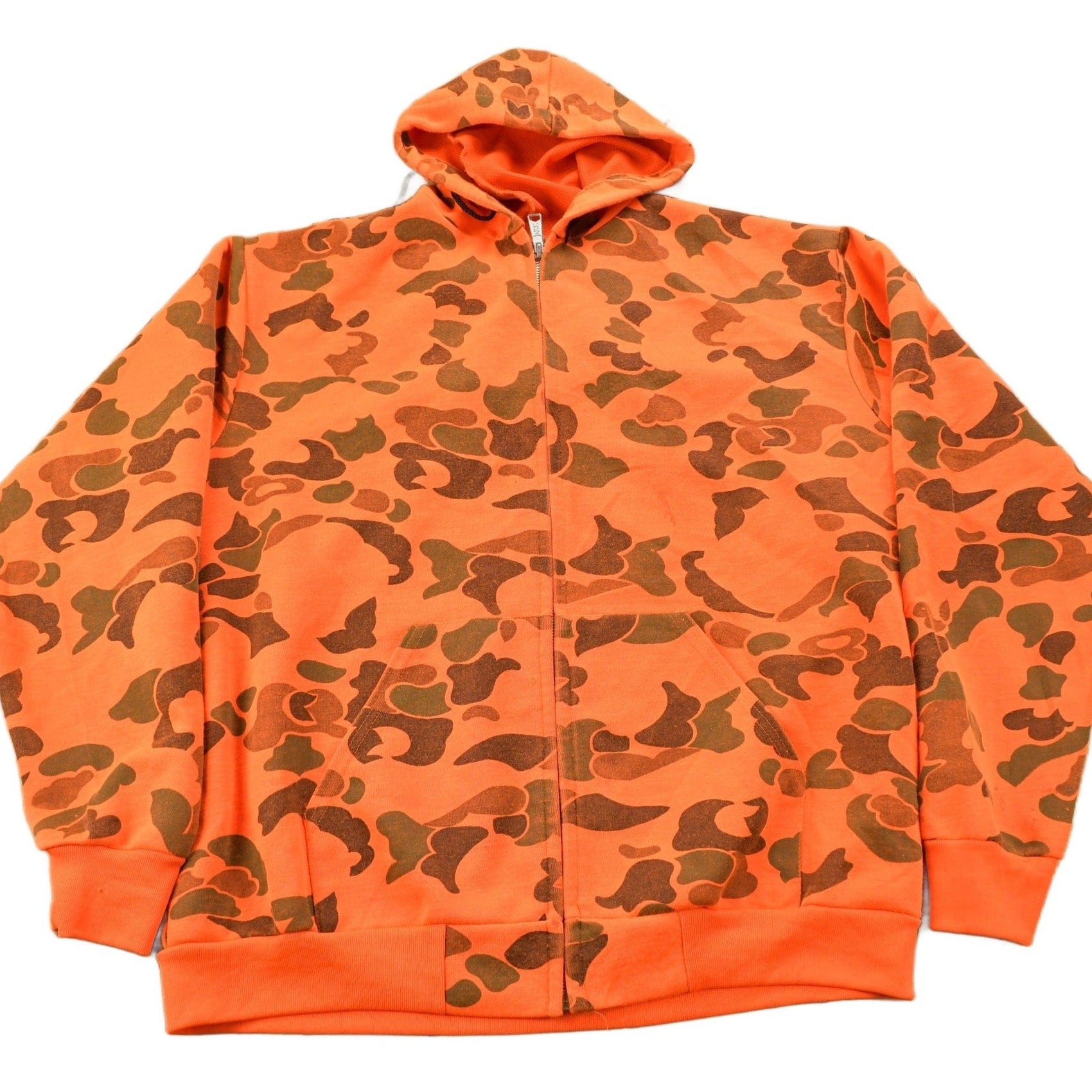 Vintage 1990s Sod King Orange Camo Graphic Hoodie Men's 2XL from propervintagecanada