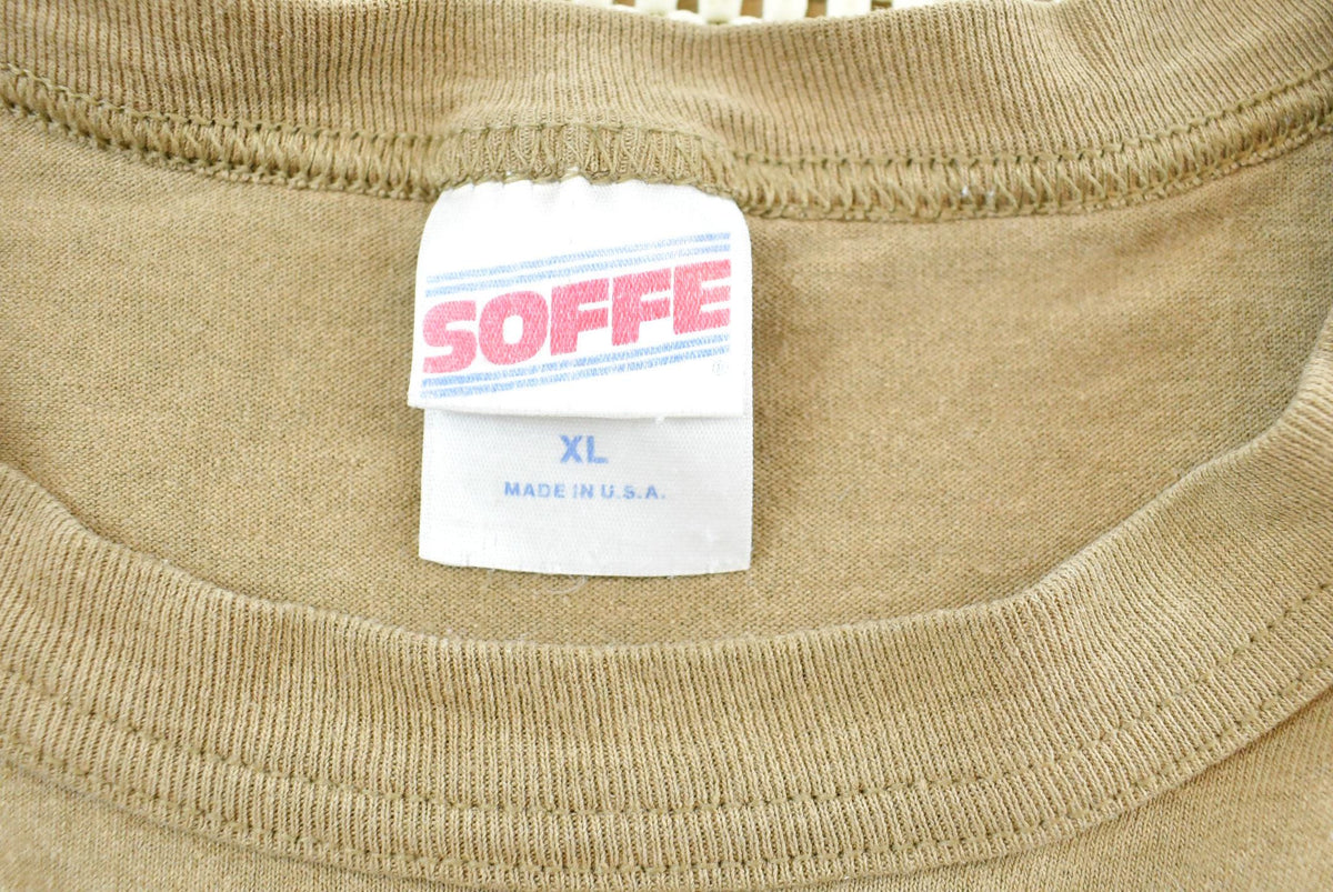 Vintage 1990s Soffe Blank Brown T-Shirt Men's XL from propervintagecanada