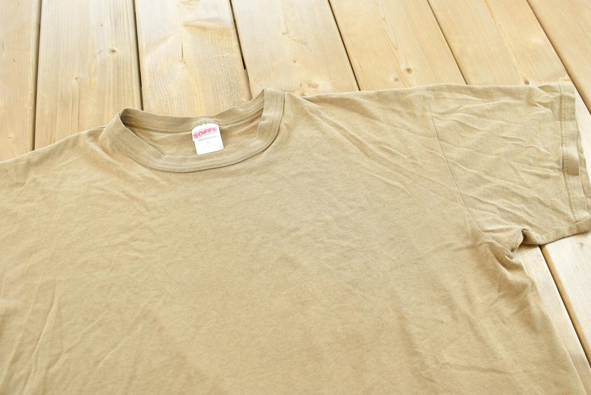 Vintage 1990s Soffe Blank Brown T-Shirt Men's XL from propervintagecanada