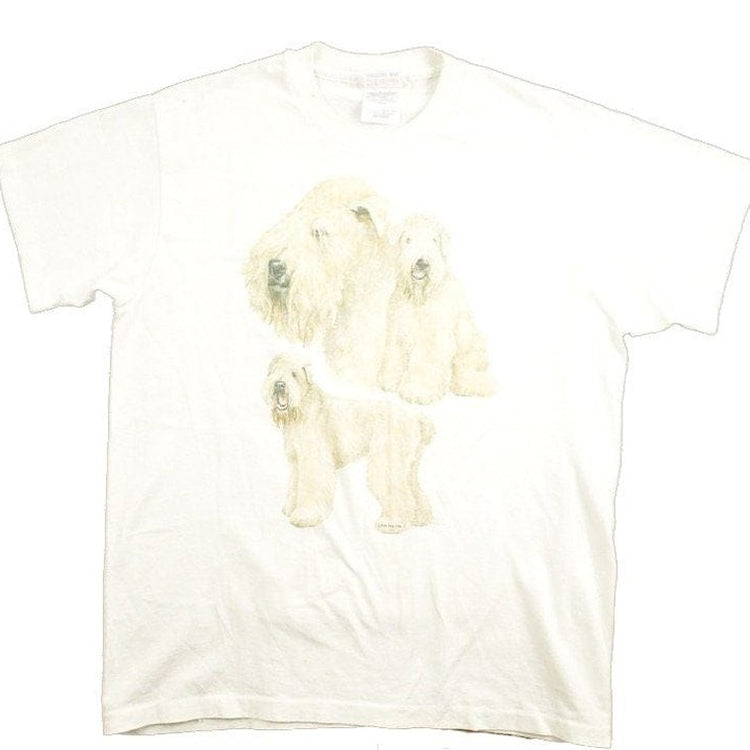 Vintage 1990s Soft-coated Wheaten Terrier Theme Graphic T-Shirt Men's Medium from propervintagecanada