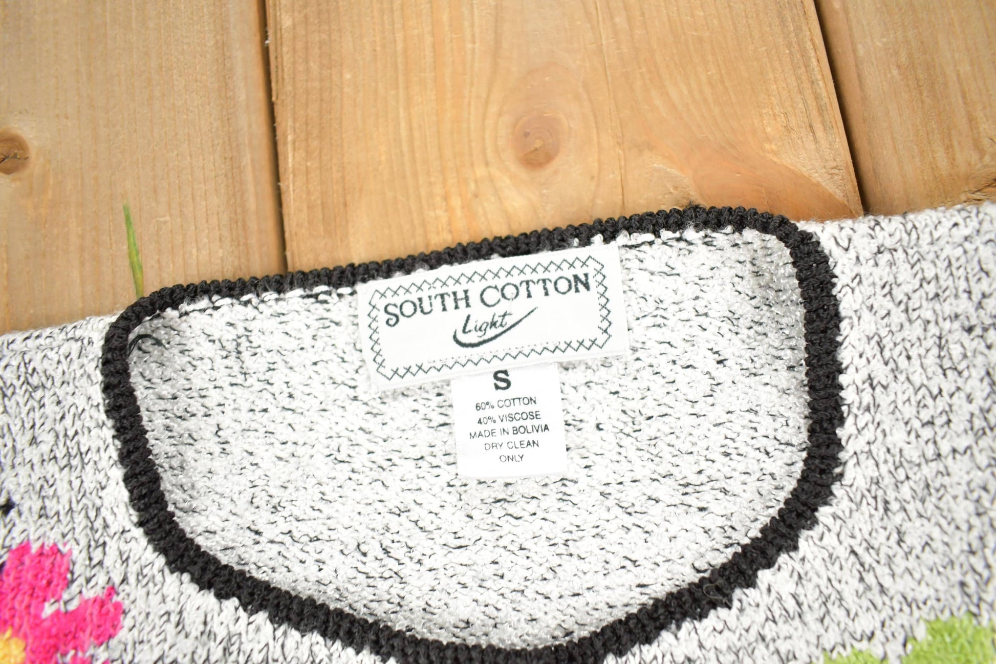 Vintage 1990s South Cotton All Over Floral Pattern Knitt Cardigan Sweater Women's S from propervintagecanada