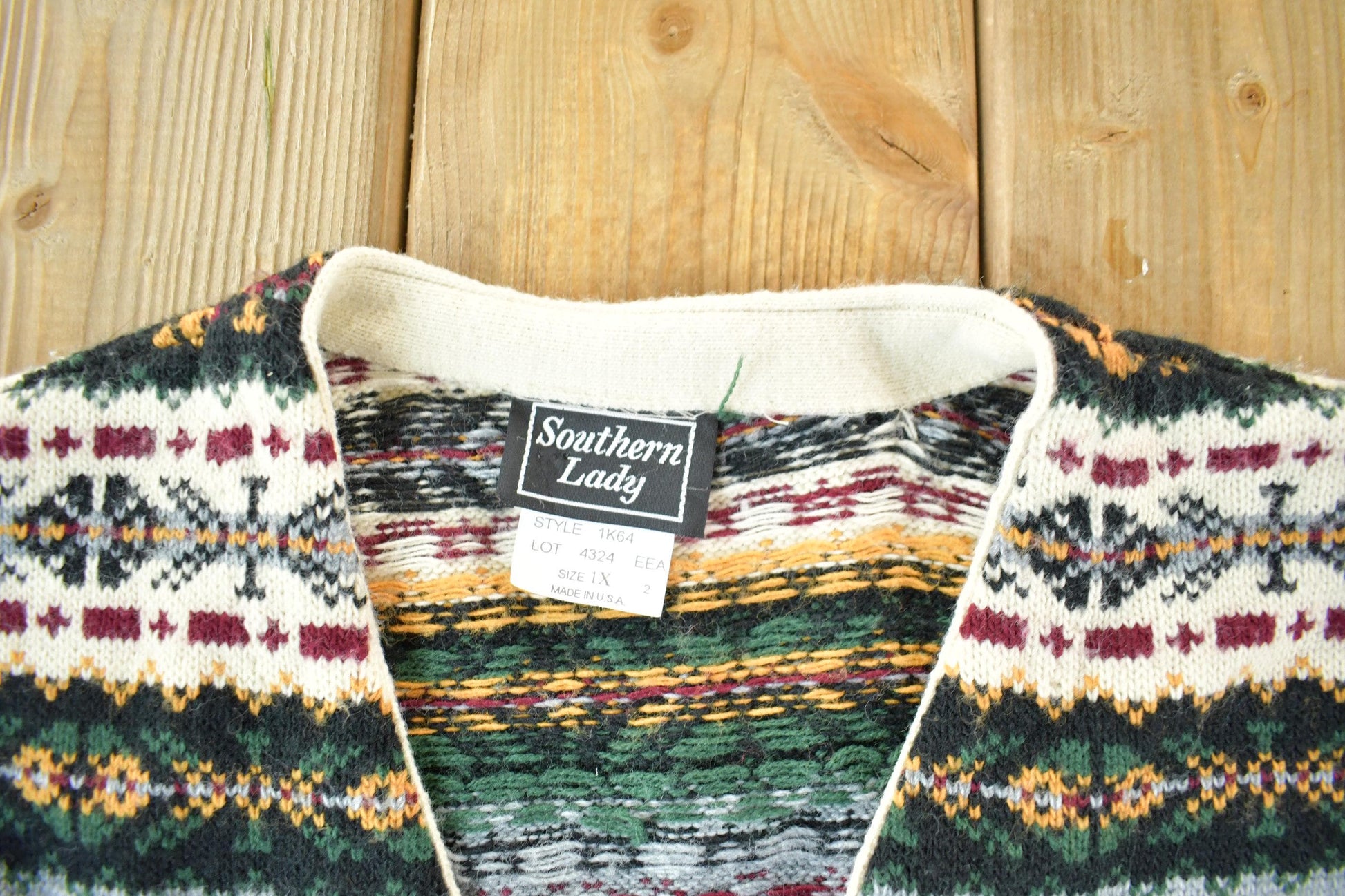 Vintage 1990s Southern Lady Knit Cardigan Sweater Vest Women's Medium from propervintagecanada