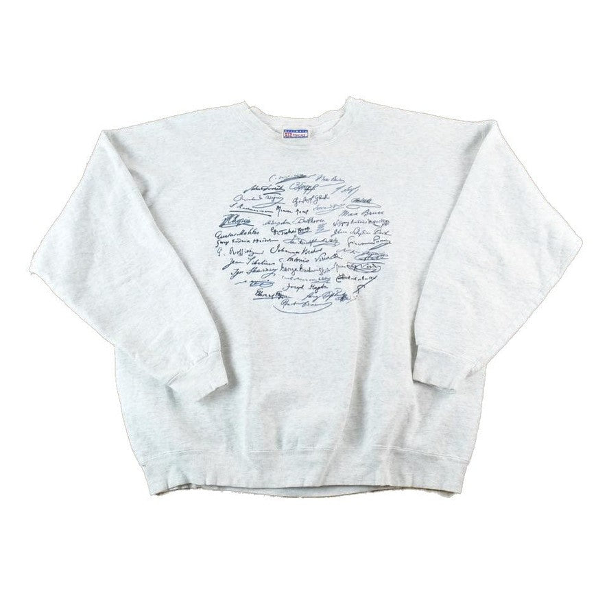 Vintage 1990s Souvenir Signature Heavyweight Crewneck Sweatshirt Men's XL from propervintagecanada