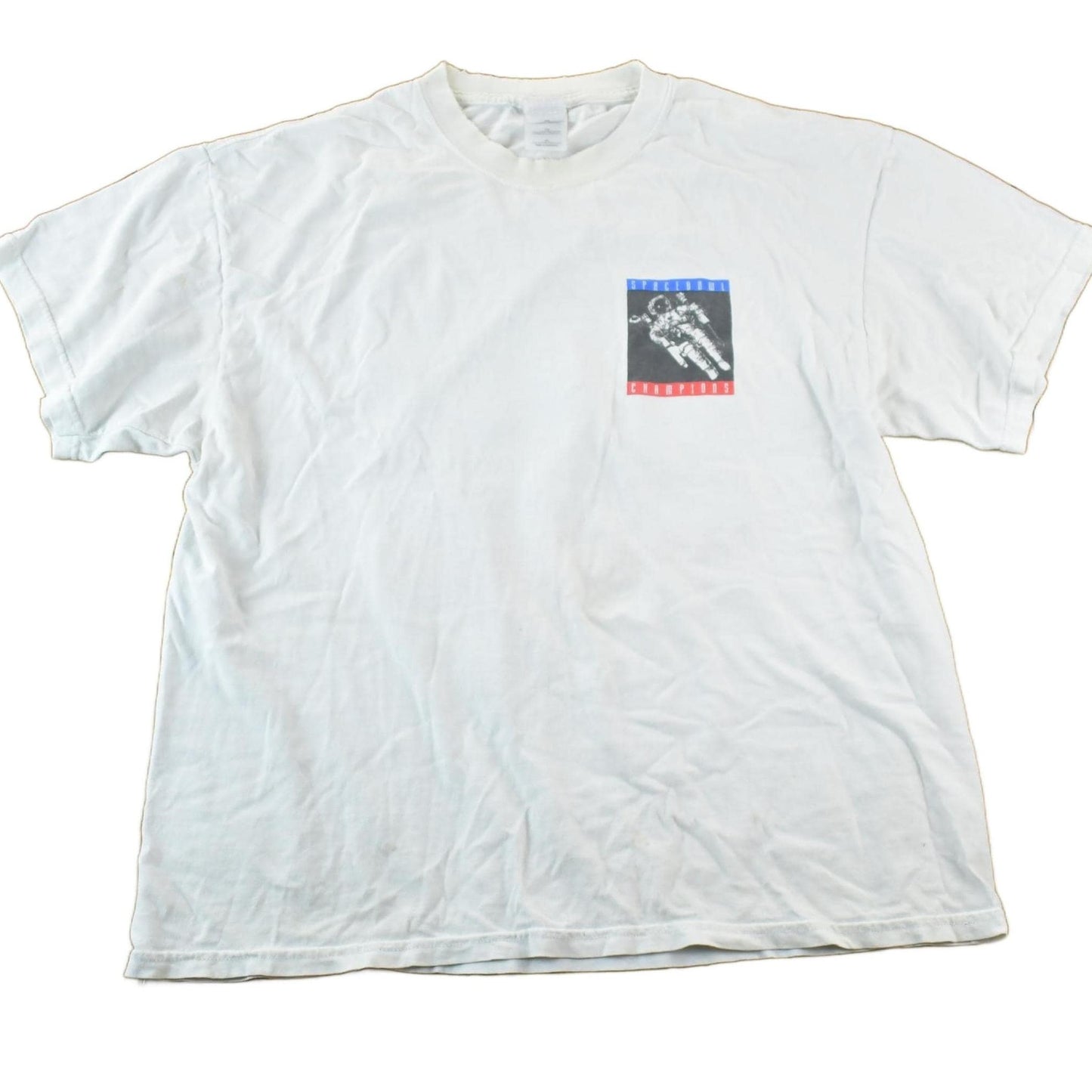 Vintage 1990s Space Bowl Champions Astronaut Souvenir Single Stitch Graphic Print T-Shirt Made In Men's XL from propervintagecanada