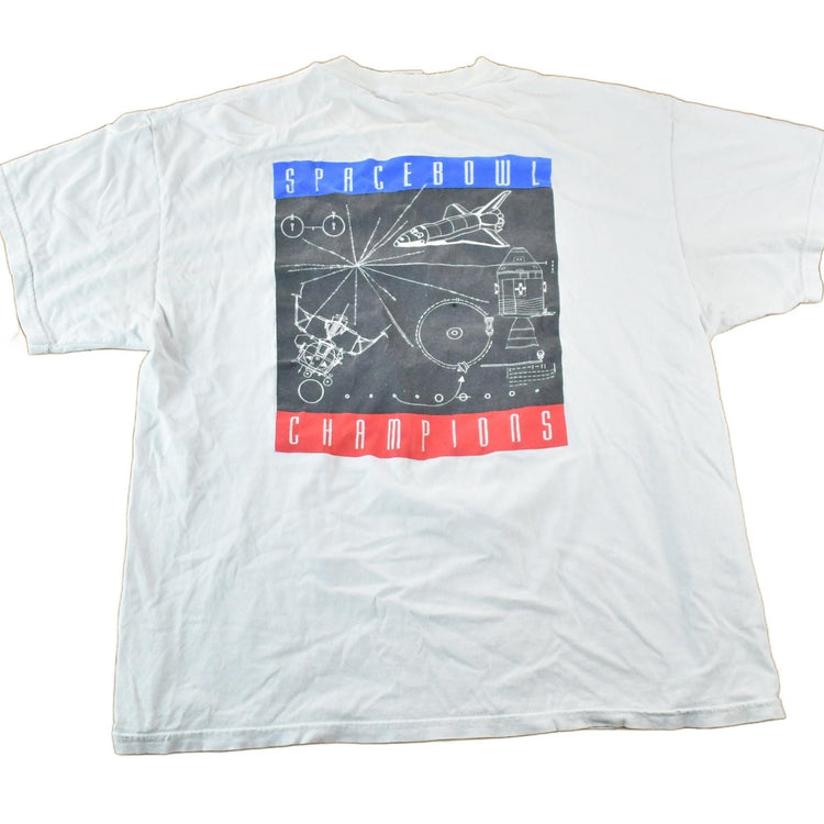 Vintage 1990s Space Bowl Champions Astronaut Souvenir Single Stitch Graphic Print T-Shirt Made In Men's XL from propervintagecanada