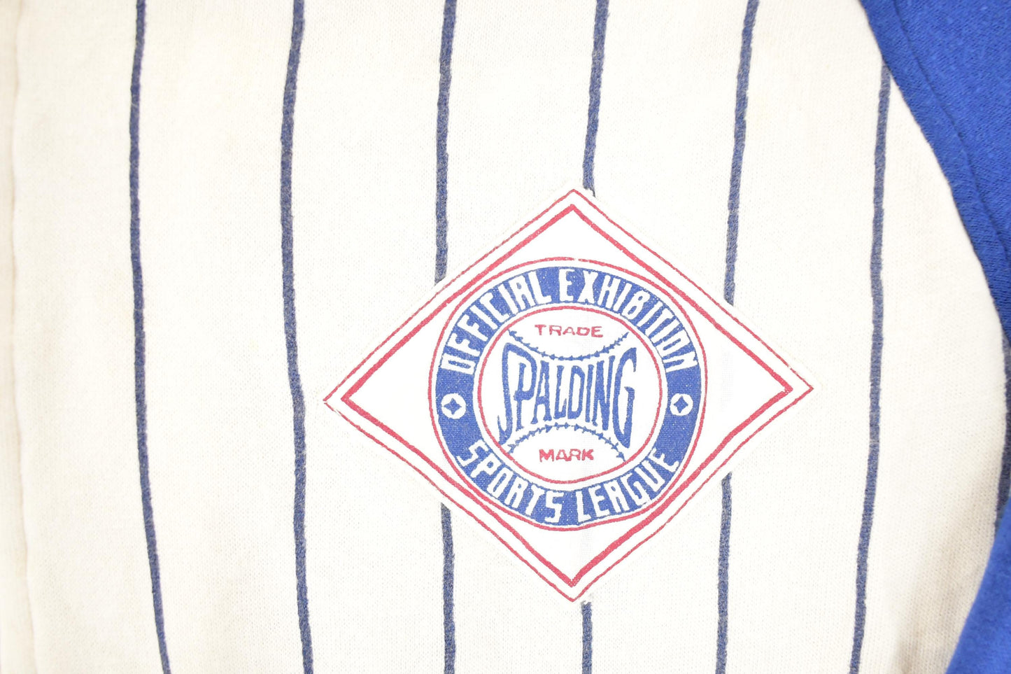 Vintage 1990s Spalding MLB Striped Full Zip Crewneck Sweatshirt Men's L from propervintagecanada