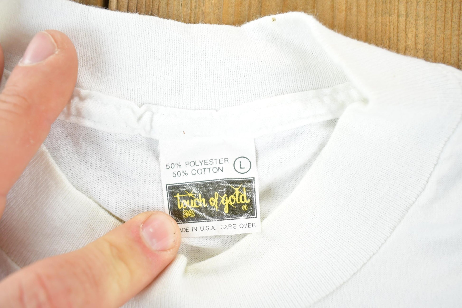 Vintage 1990s Spearfishing Cartoon Souvenir Touch Of Gold Single Stitch Graphic Print T-Shirt Men's Large from propervintagecanada