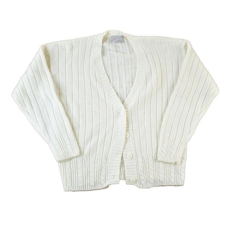 Vintage 1990s Spice Of Life Knit Perfect Mild Distress Cardigan Sweater Women's M from propervintagecanada