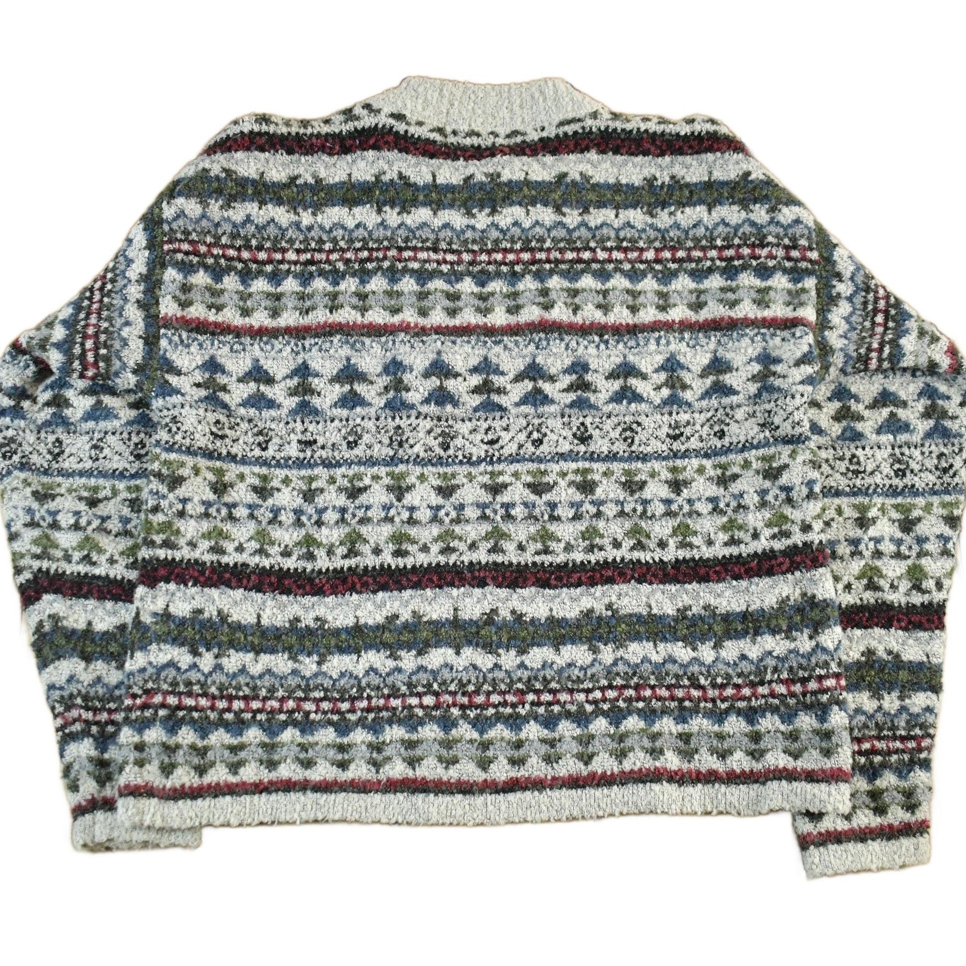 Vintage 1990s Spin Knit Abstract Pattern Crewneck Sweater Mens Small from propervintagecanada