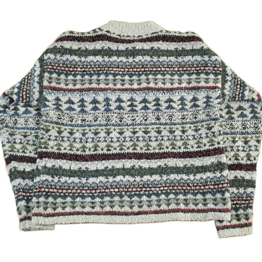 Vintage 1990s Spin Knit Abstract Pattern Crewneck Sweater Mens Small from propervintagecanada