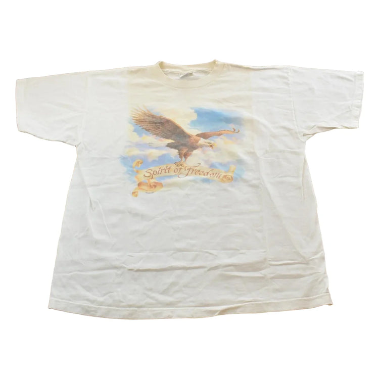 Vintage 1990s Spirit of Freedom Eagle Graphic T-Shirt Men's 2XL from propervintagecanada