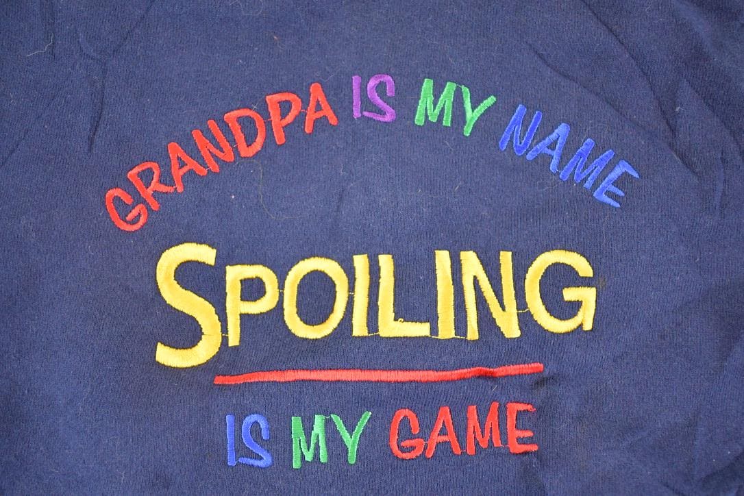 Vintage 1990s Spoiled Grandpa Funny Souvenir Crewneck Sweatshirt Men's L from propervintagecanada