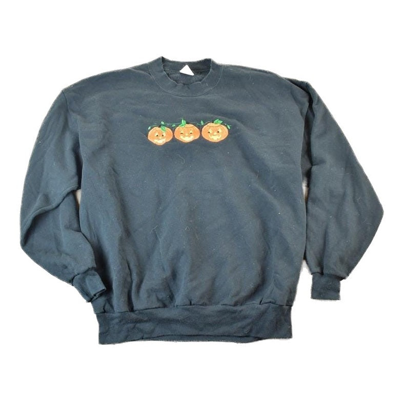 Vintage 1990s Spooky Pumpkins Halloween Crewneck Sweatshirt Mens XL from propervintagecanada