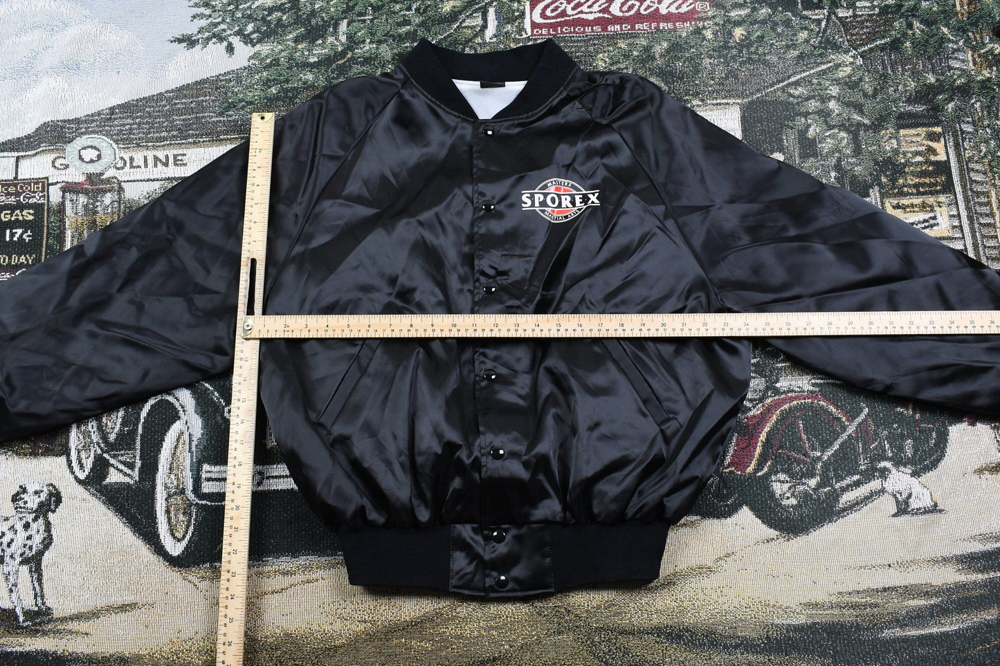 Vintage 1990s Sporex Martial Arts Satin Bomber Jacket Men's XL from propervintagecanada