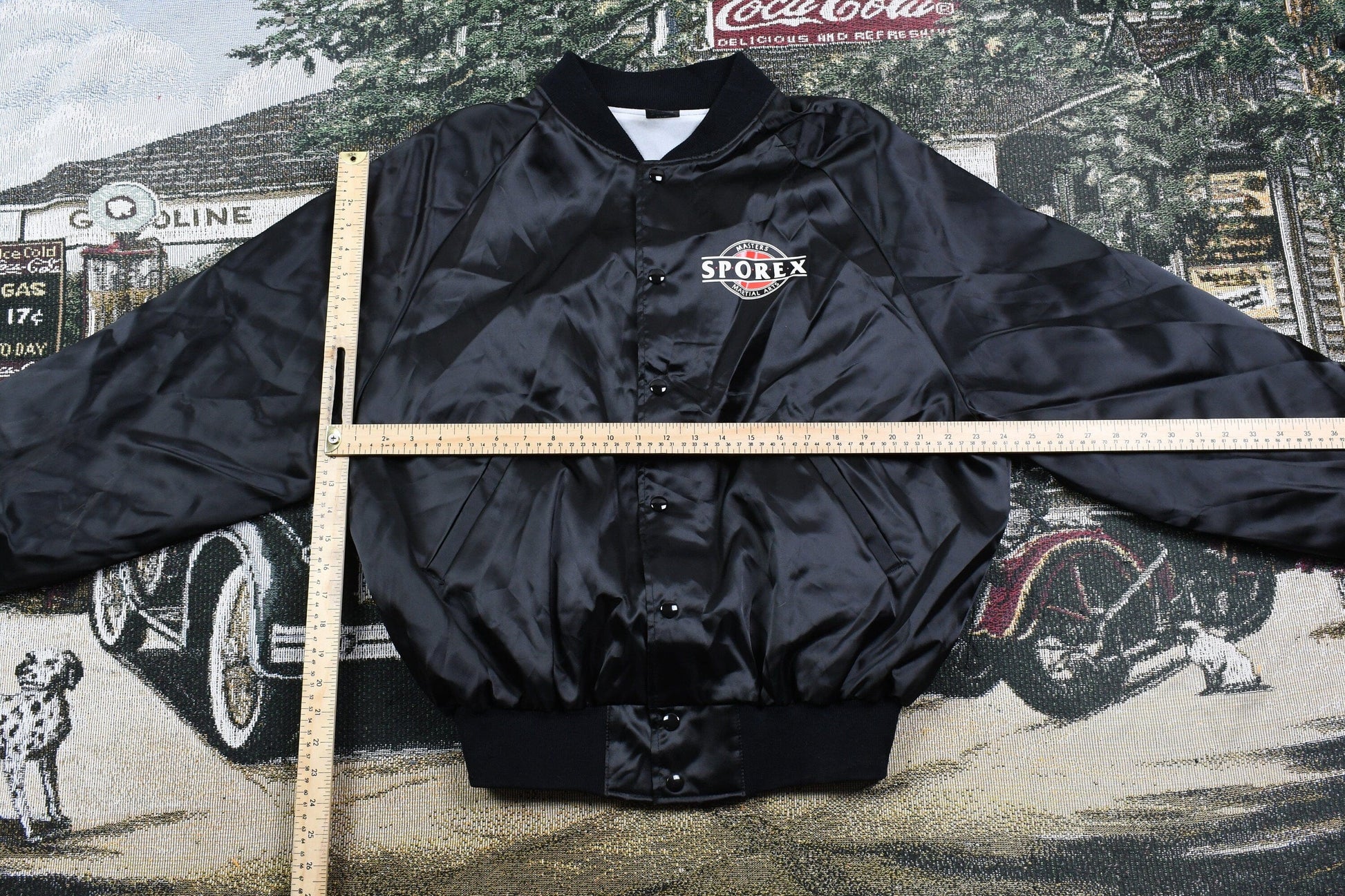 Vintage 1990s Sporex Martial Arts Satin Bomber Jacket Men's XL from propervintagecanada