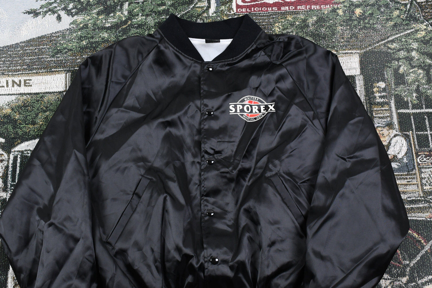 Vintage 1990s Sporex Martial Arts Satin Bomber Jacket Men's XL from propervintagecanada