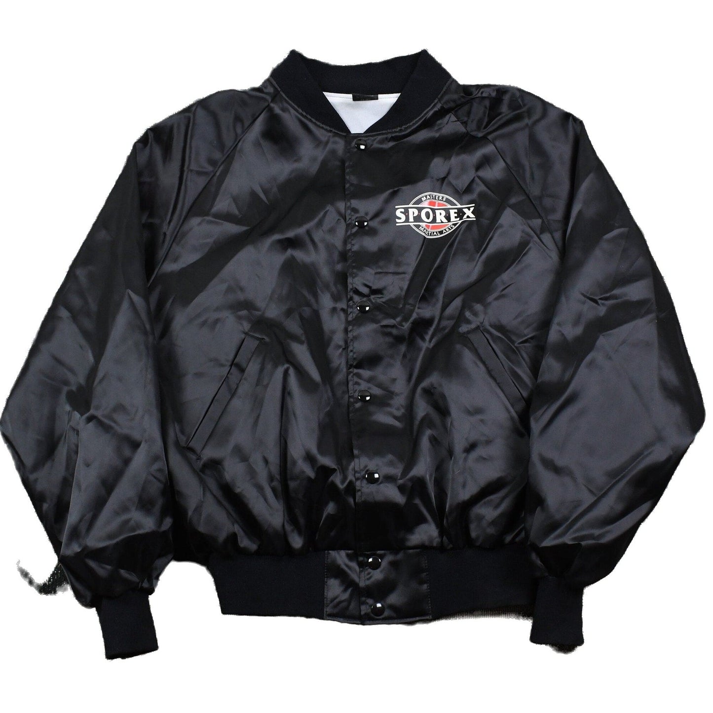 Vintage 1990s Sporex Martial Arts Satin Bomber Jacket Men's XL from propervintagecanada