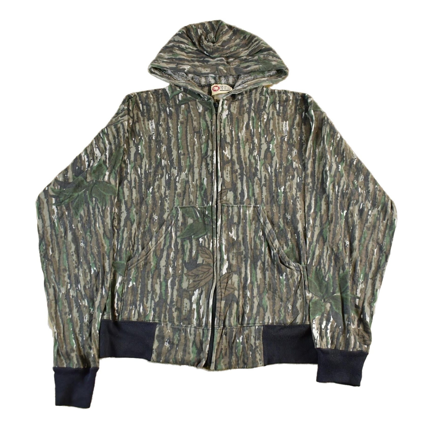 Vintage 1990s Sports Afield Realtree Camo Lightweight Zip Up Hoodie Men's Small from propervintagecanada