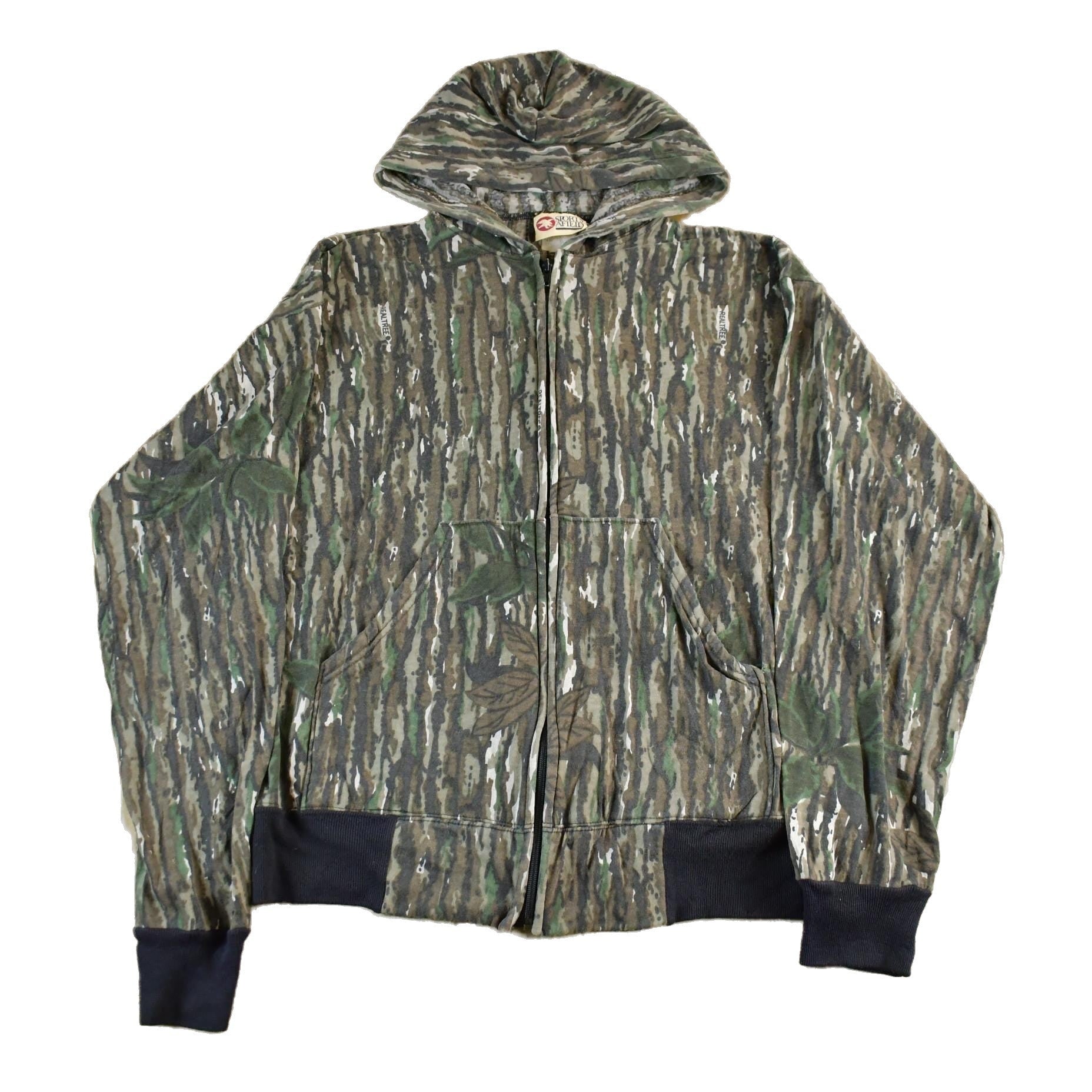 Vintage 1990s Sports Afield Realtree Camo Lightweight Zip Up Hoodie Men's Small from propervintagecanada