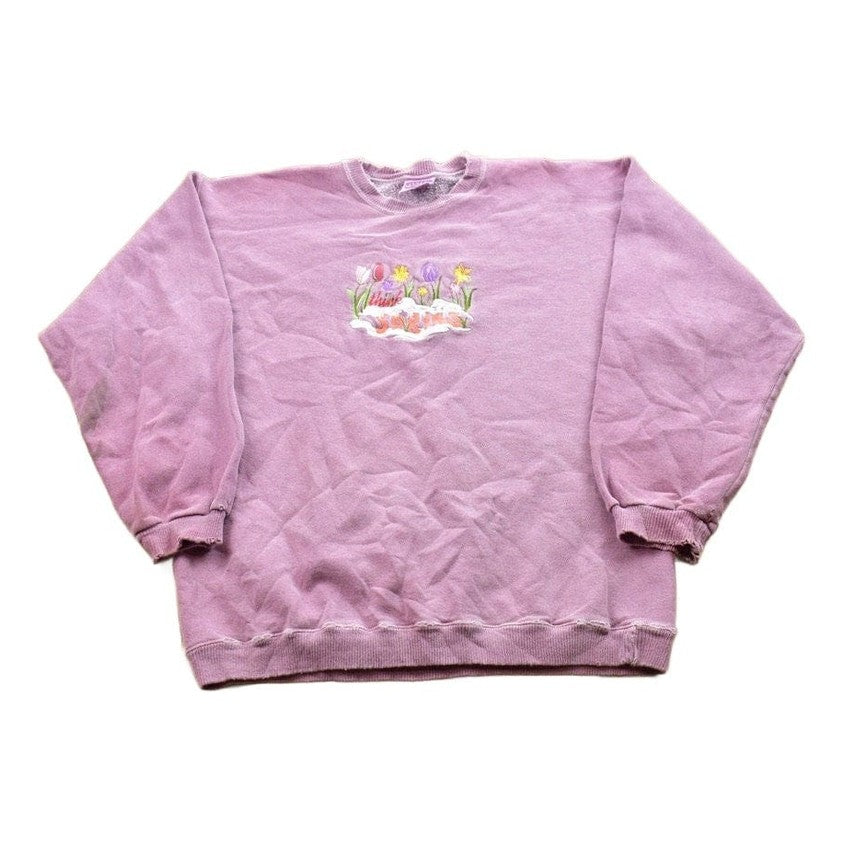 Vintage 1990s Spring Floral Theme Crewneck Sweater from propervintagecanada