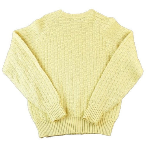 Vintage 1990s Spring Street Knitters Cable Knit Abstract Pattern Crewneck Sweater Made In USA Men's Medium from propervintagecanada