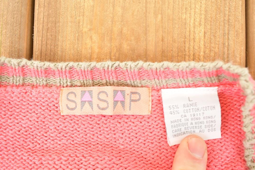 Vintage 1990s SSP Embroidered Desert Knit Cardigan Sweater Women's L from propervintagecanada