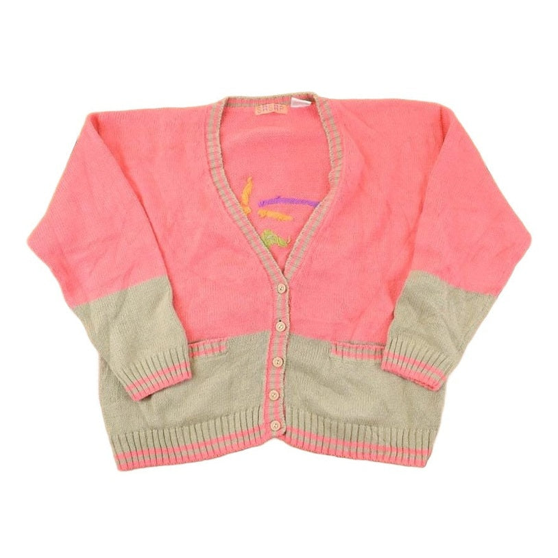 Vintage 1990s SSP Embroidered Desert Knit Cardigan Sweater Women's L from propervintagecanada
