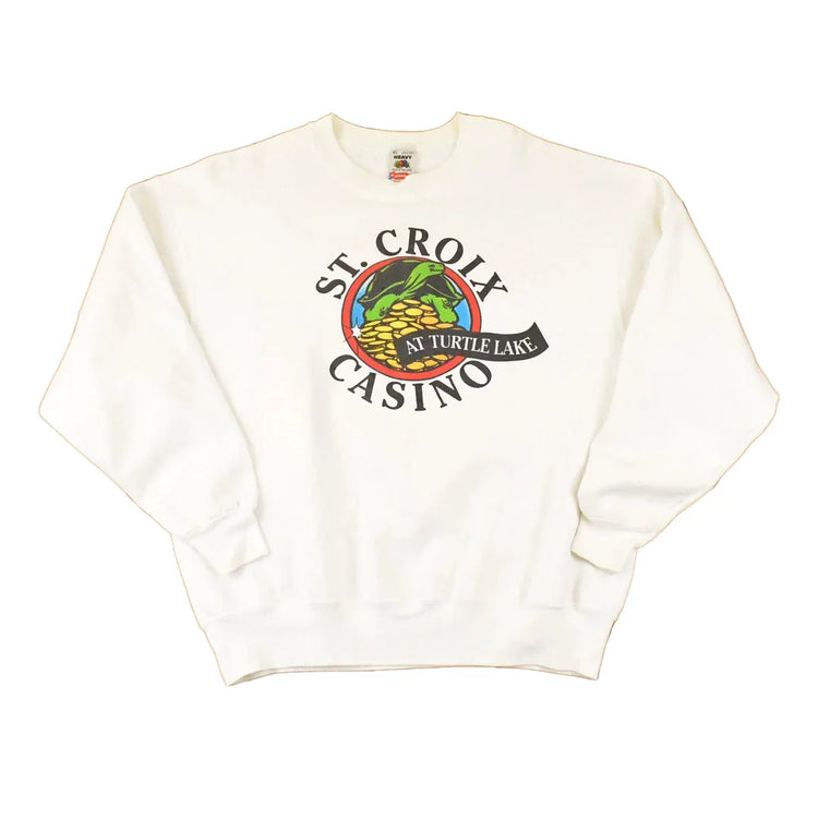 Vintage 1990s St Croix Casino Turtle Lake Graphic Print Crewneck Sweatshirt Mens L from propervintagecanada