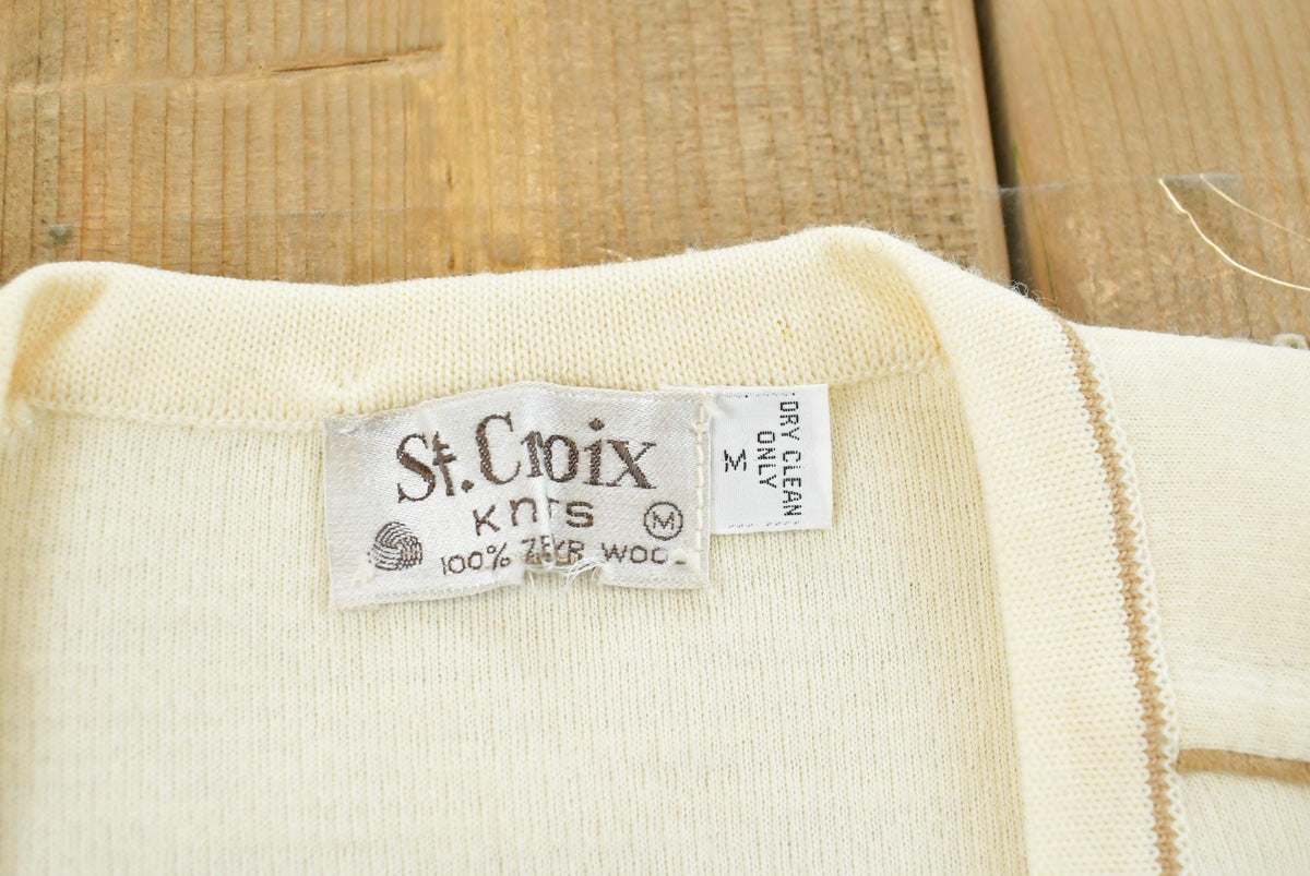 Vintage 1990s St. Croix Knitted Wool V-Neck Sweater Mens M from propervintagecanada