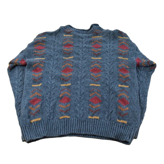 Vintage 1990s St John's Bay Abstract Knit Crewneck Sweater Men's Large from propervintagecanada